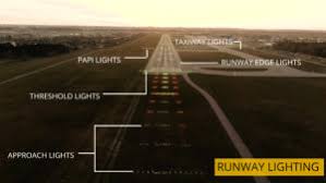 runway lights at airport colors and