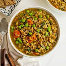 hearty brown rice lentil soup simple