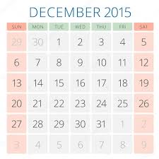 Calendar 2015 December Vector Design Template Stock Vector