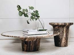Low Round Natural Stone Coffee Table