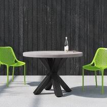 Finish the setup with stacking metal or. Modern Stone Outdoor Dining Tables Allmodern