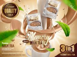 Milk tea refers to several forms of beverage found in many cultures, containing some combination of tea and milk. Milk Tea Instant Drink Ad With Milk Tea Special Effects And Royalty Free Cliparts Vectors And Stock Illustration Image 82759015