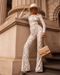 2019 High Quality 2019 Spring New Chic Luxury Sequins Lace Design Long Sleeves O Tie Celebrity Party Club Bandage Jumpsuit From Cutelove66 144 45