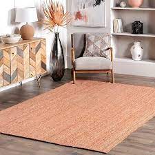 rug rust color jute braided rectangle