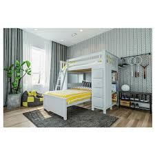 Haus White Twin Over Twin Bunk Bed W