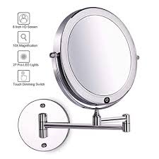 8wall mounted makeup mirror with lights