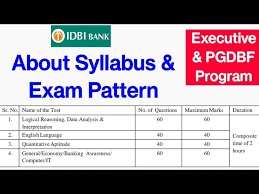 idbi executive pgd syllabus exam