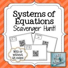 Systems Of Equations Scavenger Hunt