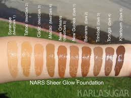 Nars Sheer Glow Foundation Color Chart Www