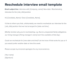 reschedule interview email template