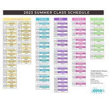 summer fitness schedule the jones center