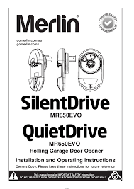 merlin silentdrive mr850evo garage door