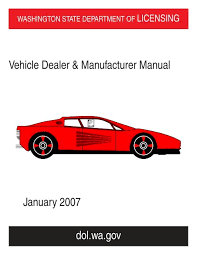 Vehicle Dealer And Manufacturer Manual