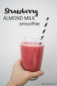 strawberry almond milk smoothie a