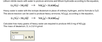 Solved Lithium Nitride Reacts With