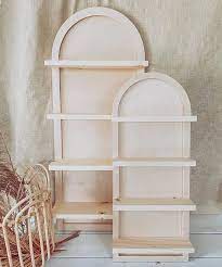 Arch Curved Wooden Hanging Shelf Wall