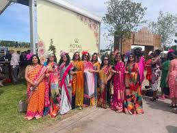 sari walkathon in london with 500 women