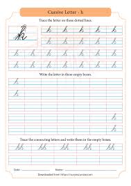 cursive letter h in lowercase