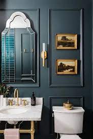 Budget Powder Room With Moody Colors