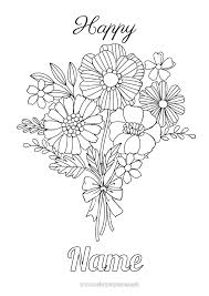 coloring page no 2016 flowers happy