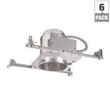 Halo 5 In Aluminum Led Recessed Lighting Housing For New Construction Ceiling T24 Ic Rated Air Tite 6 Pack H550icat 6pk The Home Depot