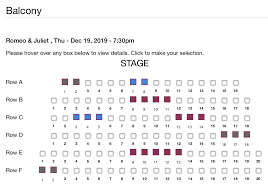 Print Seating Charts By Section At The Box Office Window