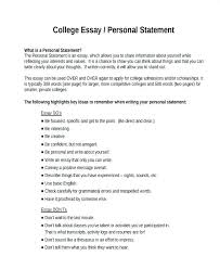 Sample Personal Statement Essay For College Nemetas Aufgegabelt Info