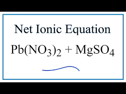 Net Ionic Equation For Pb No3 2 Mgso4