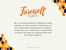 798 farewell party invitation messages
