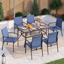 7 Piece Metal Outdoor Patio Dining Set