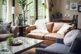 Living Room Inspiration Tan Leather Sofa