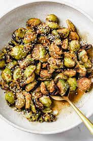 asian brussel sprouts crispy maple soy
