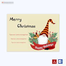 free christmas card templates word