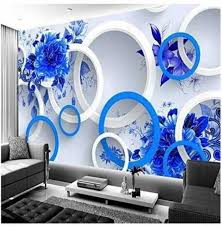 waterproof 3d wallpaper in blue and