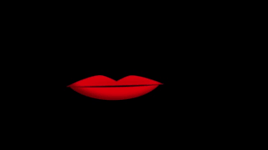 cartoon style red lips animation black