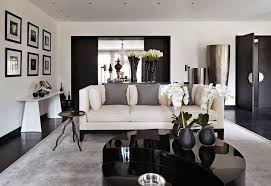 modern black and white living room