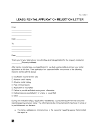 al application rejection letter