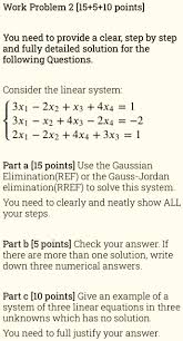 Questions Consider The Linear System