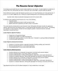 Following is a list of sample resume objectives. Free 6 Sample Resume Objective Templates In Ms Word Pdf