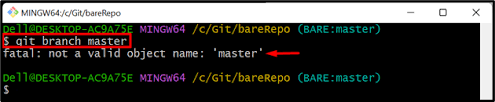master branch in a bare git repository
