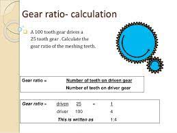 Gear Ratio Calculation A 100 Tooth