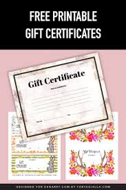 free printable gift certificates