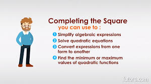 More importantly, completing the square is used extensively when studying conic sections , transforming integrals in calculus, and solving differential equations using. Completing The Square 7 Easy Steps Video Examples Tutors Com