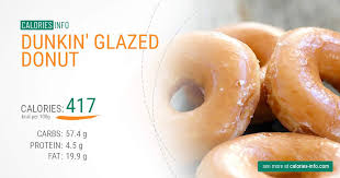 dunkin glazed donut calories and