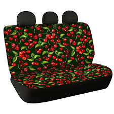 Red Cherries Pattern Bench Seat Covers