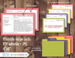Printable Recipe Cards 4x6 Card Avery Dividers 8 Amazoncom