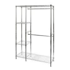Seville classics expandable steel wire closet organizer. Steel Wire Adjustable Garment Rack With Shelves 48 W X 16 D X 72 H