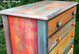 whimsical patchwork painted dresser