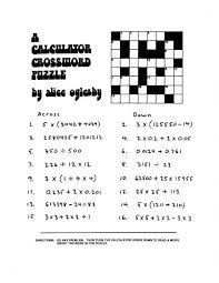 Fun Calculator Crossword Puzzle