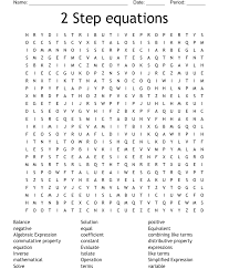 2 step equations word search wordmint